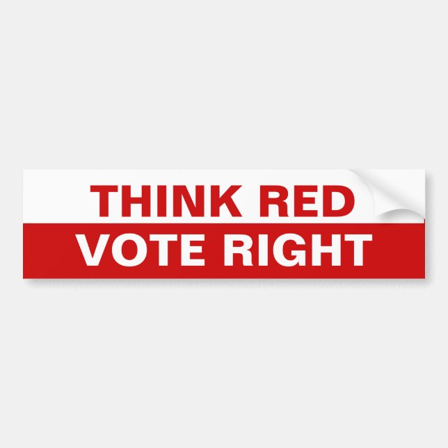 Think Red Vote Right Bumper Sticker (Front)