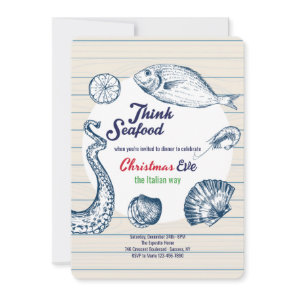 Think Seafood Dinner Party Invitation