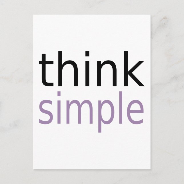 Think Simple (purple edition) Postcard (Front)