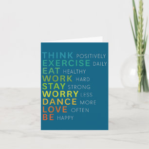 Think Sitive Affirmation Insrational Motivational  Card