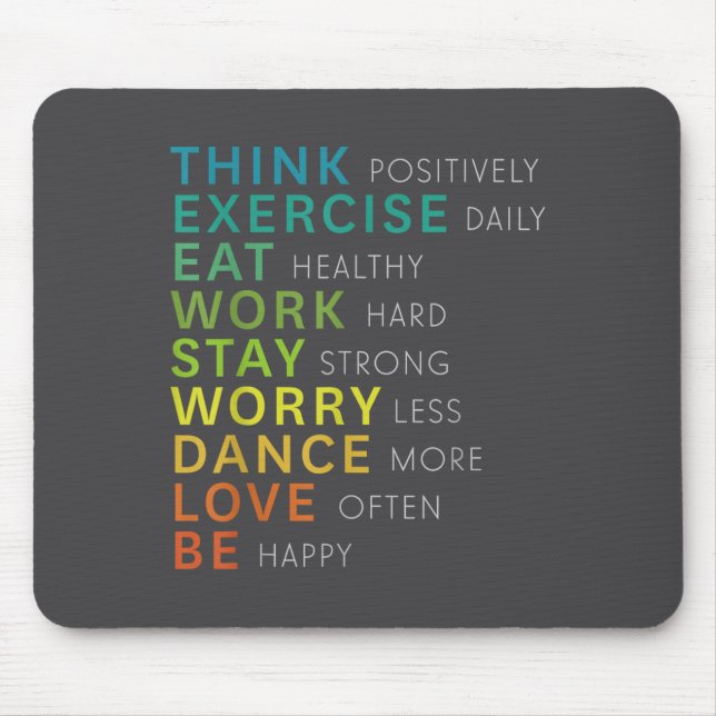 Think Sitive Affirmation Insrational Motivational  Mouse Pad (Front)