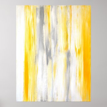 'think Straight' Grey And Yellow Abstract Poster by T30Gallery at Zazzle