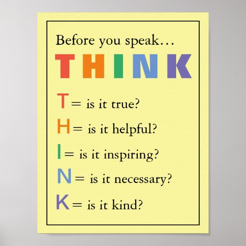 THINK Teachers Classroom Encouragement Poster