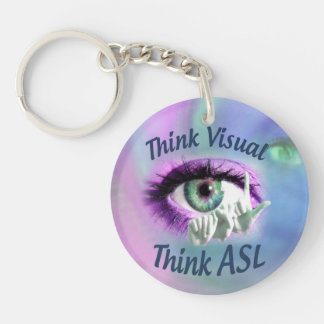 Think Visual Think ASL circle keychain
