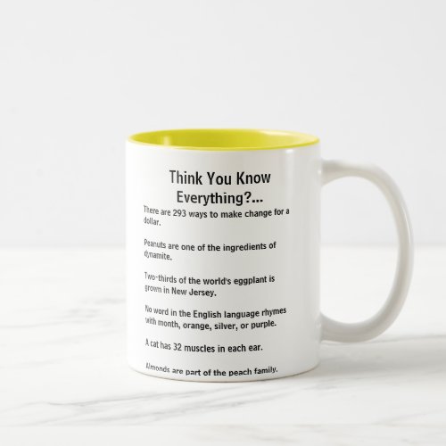 Think you know everything fun fact mug frontback