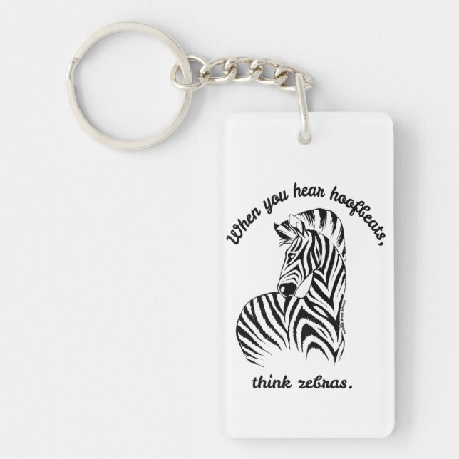 Think Zebras Keychain (Front)