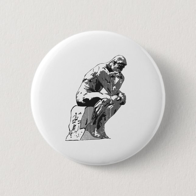 thinker pinback button (Front)