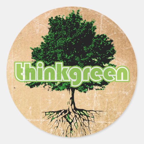 thinkgreen classic round sticker