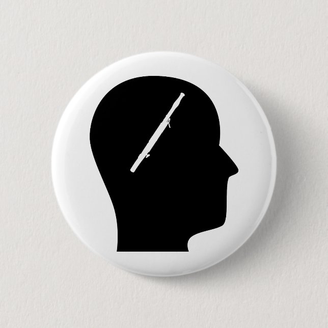 Thinking About Bassoon Pinback Button (Front)