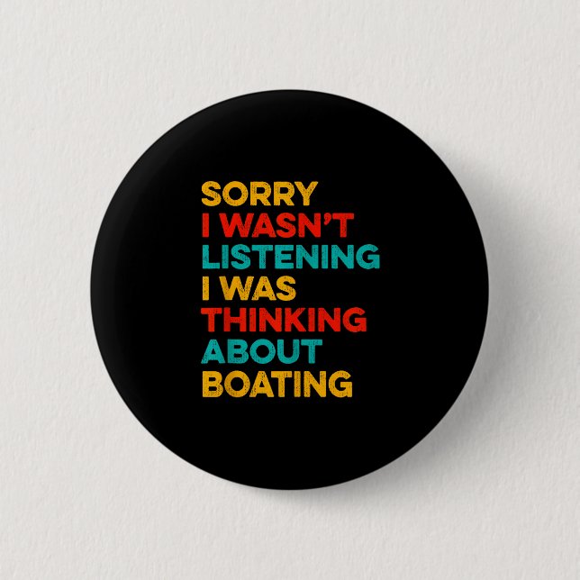 Thinking about boasting for captain funny boat  button (Front)