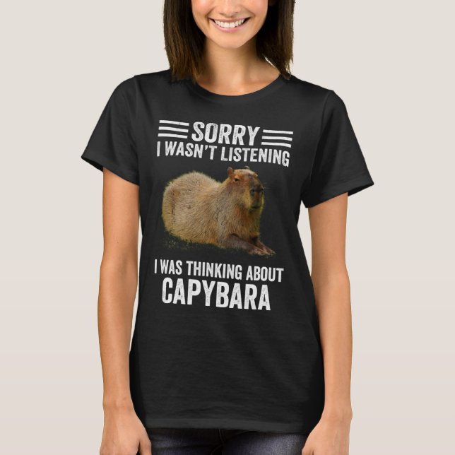 Thinking About Capybaras  Capybara Rodent Animal H T-Shirt (Front)