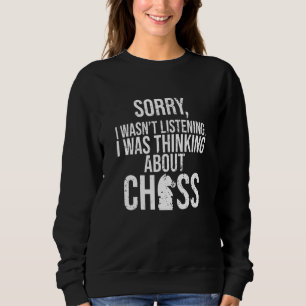 Thinking About Chess Player Expert Coach Sports Gr Sweatshirt