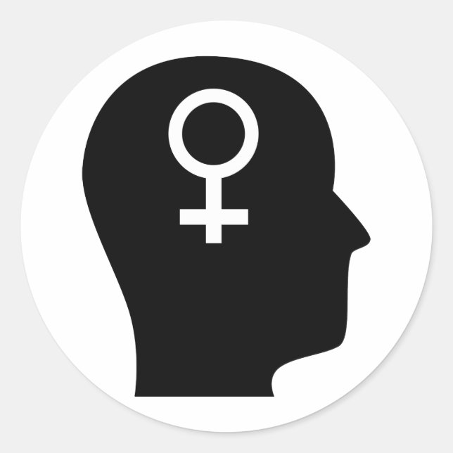 Thinking About Feminism Classic Round Sticker (Front)