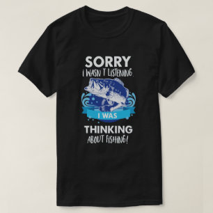 Thinking About Fishing Largemouth Bass Funny T-Shirt
