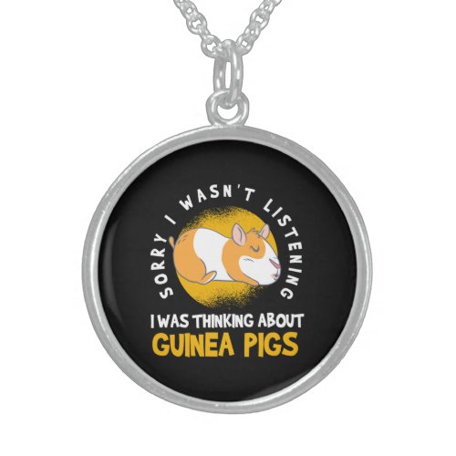 Thinking about Guinea Pig Cavy Roddent Sterling Silver Necklace