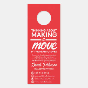 Thinking About Making A Move, Real Estate Agent Door Hanger