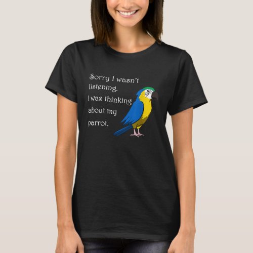 Thinking About My Parrot Cute Parakeet T_Shirt