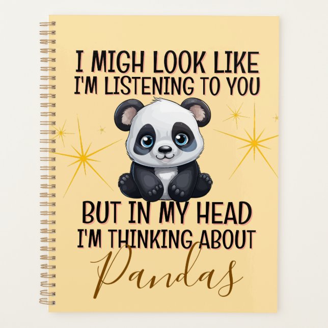 Thinking About Pandas – Funny Personalized Planner (Front)