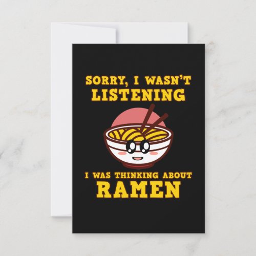 Thinking About Ramen Anime Kawaii Noodles Lover Gr RSVP Card