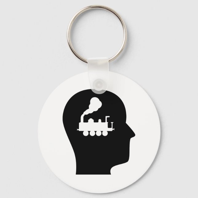 Thinking About Trains Keychain (Front)