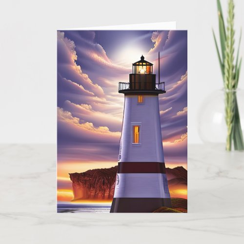 Thinking About You and Missing You Lighthouse Card