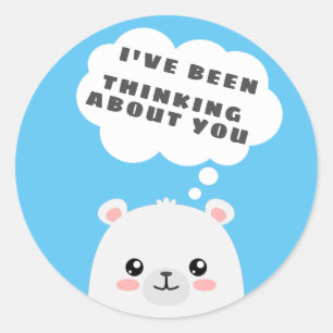 Thinking about you classic round sticker