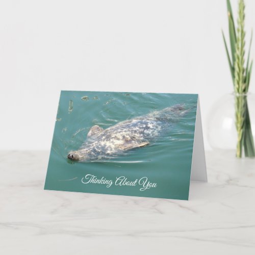 Thinking about you Cute Floating Seal Card