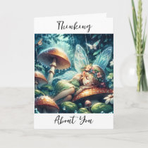 Thinking About You | Fairy Sleeping on a Mushroom Card