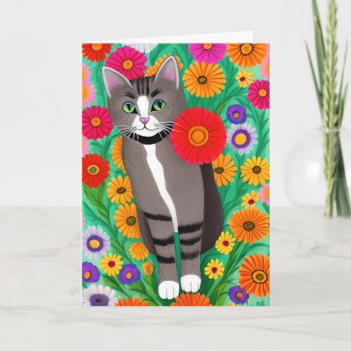 Thinking About You | Friendship Whimsical Cat Card