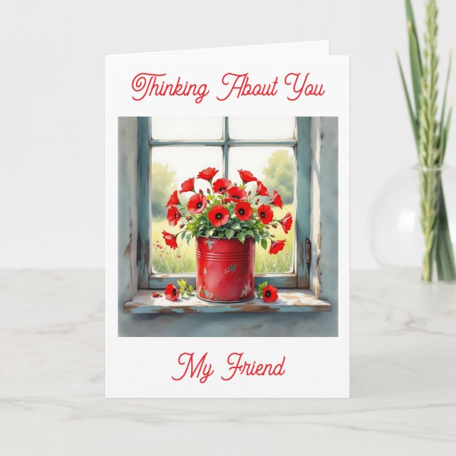 Thinking About You | Red Poppies Card (Front)