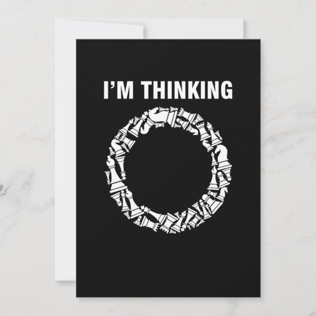 Thinking Chess Checkmate Pieces Board Game Gift Invitation (Front)