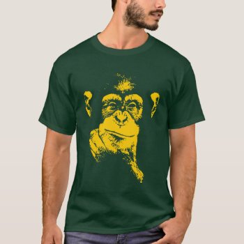 Thinking Chimpanzee T-shirt by nasakom at Zazzle
