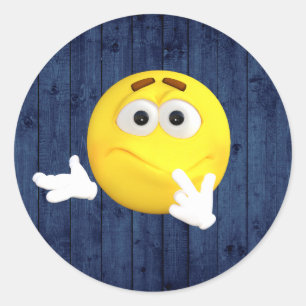 Thinking Emoji Classic Round Sticker
