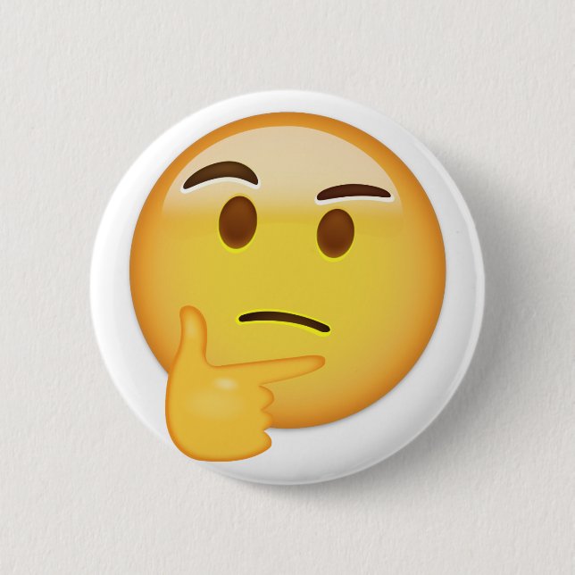 Thinking Face Emoji Pinback Button (Front)