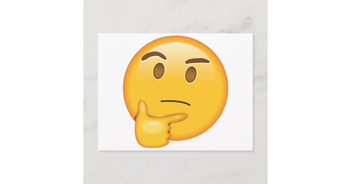 Thinking Face Emoji Funny Meme | Postcard