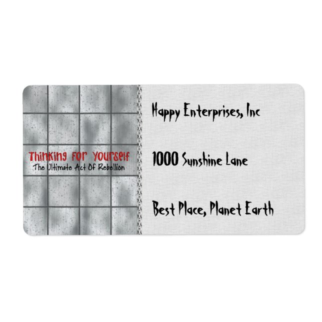 Thinking For Yourself Label (Front)