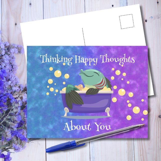 Thinking Happy Thoughts About You – Soaking Fish Postcard (Creator Uploaded)