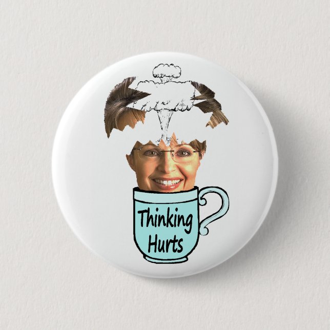 thinking hurts pinback button (Front)