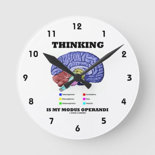 Thinking Is My Modus Operandi Anatomical Brain Round Clock