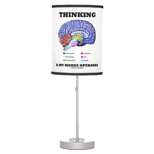 Thinking Is My Modus Operandi Brain Anatomy Table Lamp (Front)