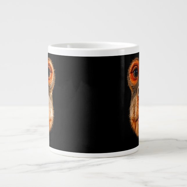 Thinking Monkey Meme Giant Coffee Mug (Front)