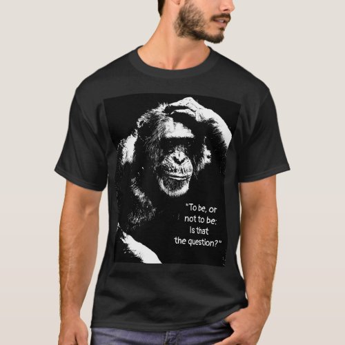 Thinking Monkey Shakespeare Quote Pop Art Mens T_Shirt