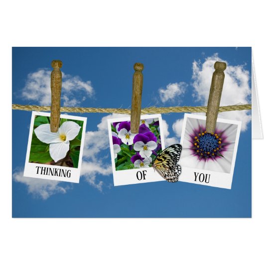 thinking o you floral photos on clothesline (Front Horizontal)
