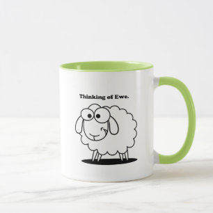 Thinking of Ewe Lamb Sheep Cute Cartoon Mug