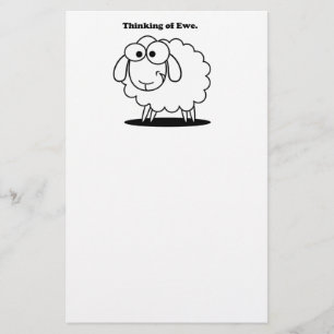 Thinking of Ewe Lamb Sheep Cute Cartoon Stationery