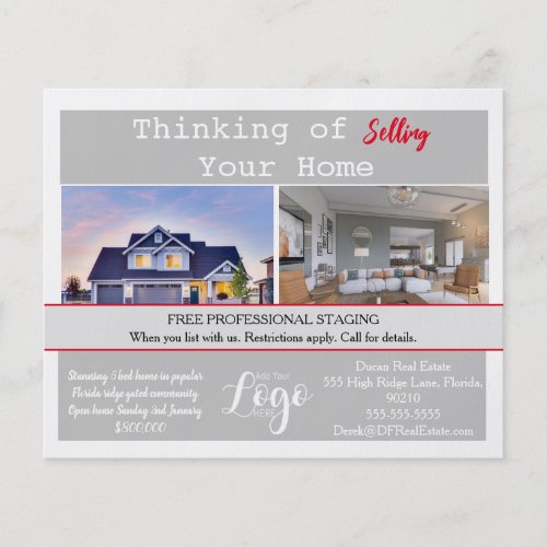 Thinking of Selling Your Home Postcards flyer