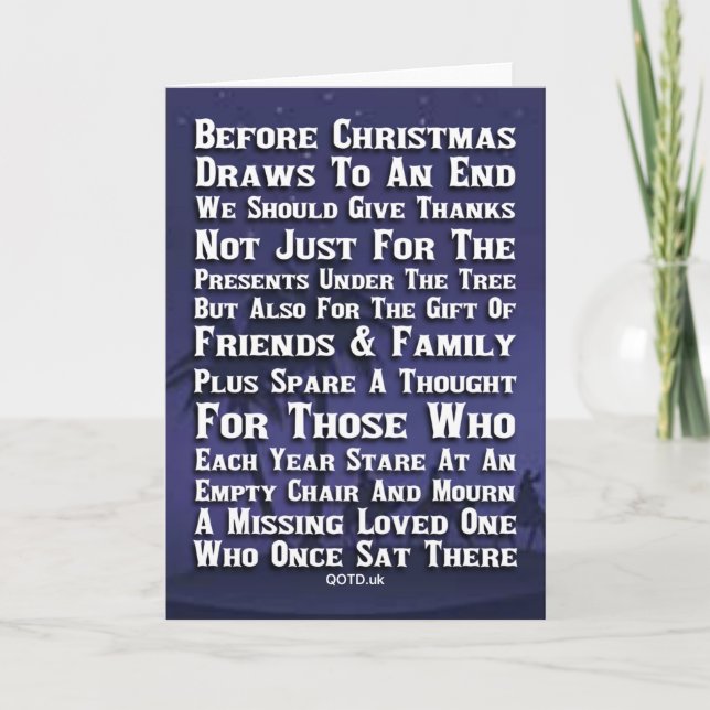 Thinking Of You And Yours At Christmas Card (Front)