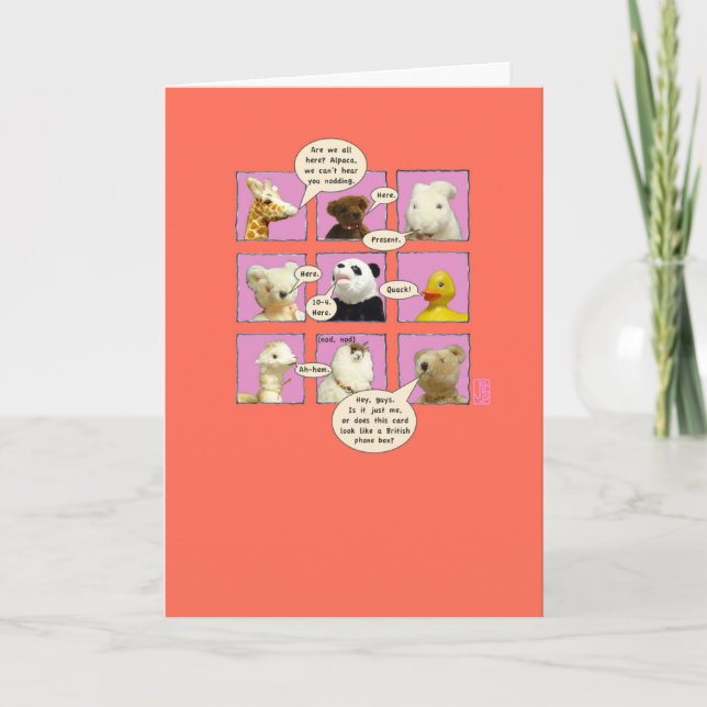 Thinking of You Animals in Windows Card (Front)