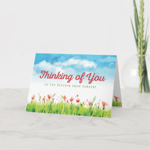 Thinking of You, As You Recover from Surgery Letterpress Thank You Card
