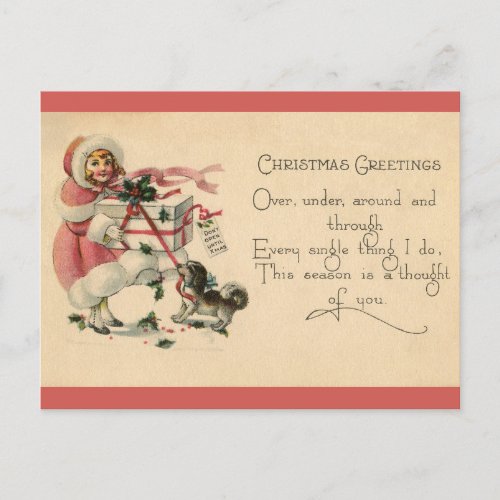 Thinking of You at Christmas _ Vintage Victorian Holiday Postcard